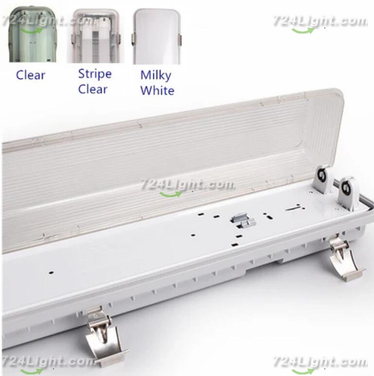 LED Tube Fixture (No Tube included) for Dual LED Tube Tri-proof LED Tube Support Bracket Waterproof , Dustproof, Corrosion-Proof