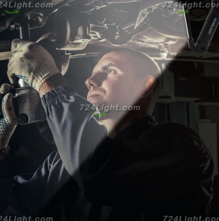 2 Pack LED Work Light Rechargeable 360° Rotate Magnetic Based 5 Modes LED Flashlight