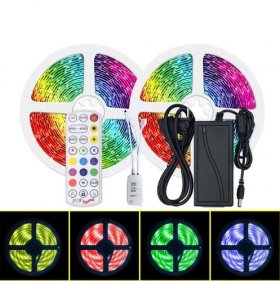 32.8FT/10Mtr RGB LED Strips Light Kit, SMD5050 30LEDs/Mtr, Bluetooth Wireless, Smart APP controlled