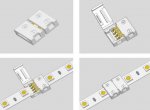 10pcs Pack Solderless Snap Down 2 pin Conductor LED Strip Connector for 10mm Wide 5050 5630 Single Color Flex LED Strips