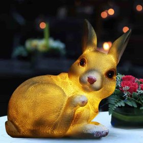 Solar Garden Lights Outdoor Garden Rabbit Statue Decoration