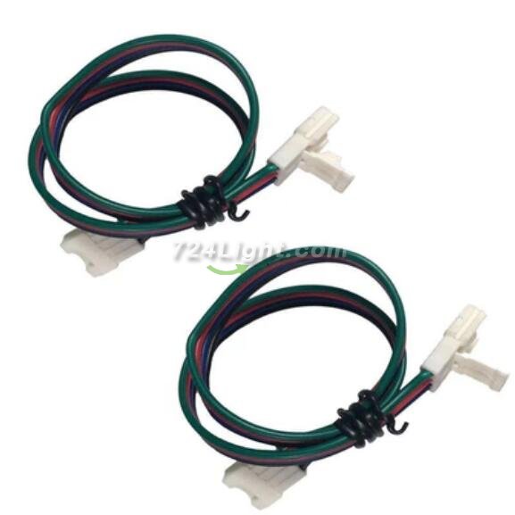 2 Pack (2016 Updated Version) Solderless Jumper Snap Down 4Conductor LED Strip Connectors for 10mm Wide SMD5050 RGB Color Flex LED Strips