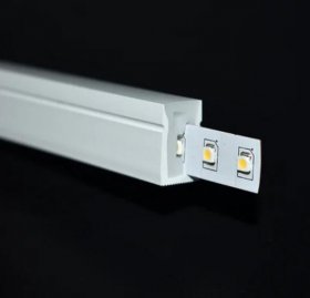 1M/5M/10M/20M Pack of T1220 One Face Edge Lighting LED Neon Light Housing Kit with End Caps and Mounting Clips, Flexible Neon Channel Fit for 12mm Wide LED Strip Lights