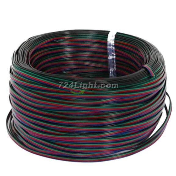 22Guage RGB LED Strip Extension Cable 4pin 4Color Stand Wire Bonded Flat Cable for SMD5050 3528 RGB Color