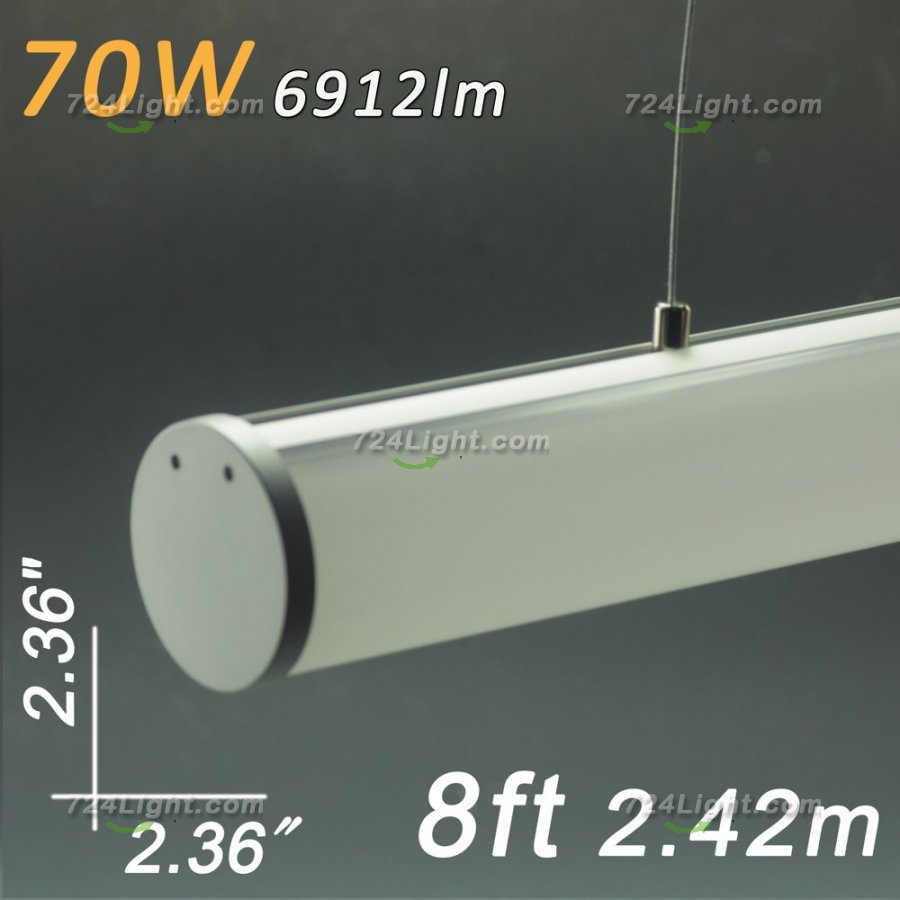 Linear Suspension Fixtures 8ft 2.4 Meter 2.36\"x2.36\" 70W DC 12V