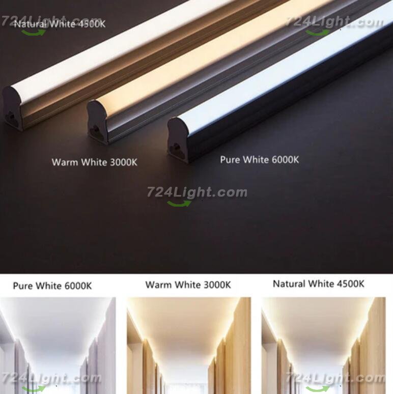10Pcs Pack 2FT/3FT/4FT AC/DC 12-36V T5 LED Tube Light w/ Milky White Cover