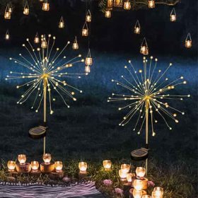 1 Pack Firework Lights LED Copper Wire Starburst Lights 8 Modes For Party Yard Garden
