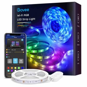 Smart LED Strip Lights, 16.4ft WiFi LED Light Strip Work with Alexa and Google Assistant, 16 Million Colors with App Control and Music Sync LED Lights for Bedroom, Kitchen, TV, Party