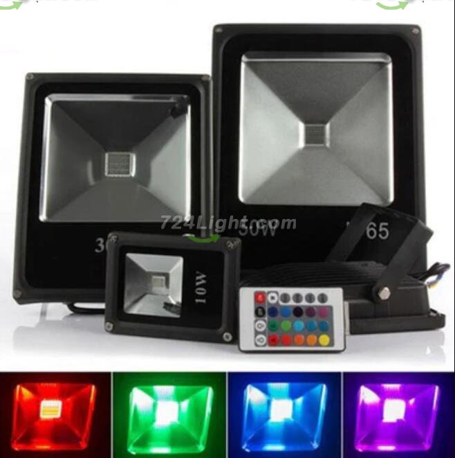 RGB Color Changing LED Floodlight with Remote Controller IP65 Waterproof