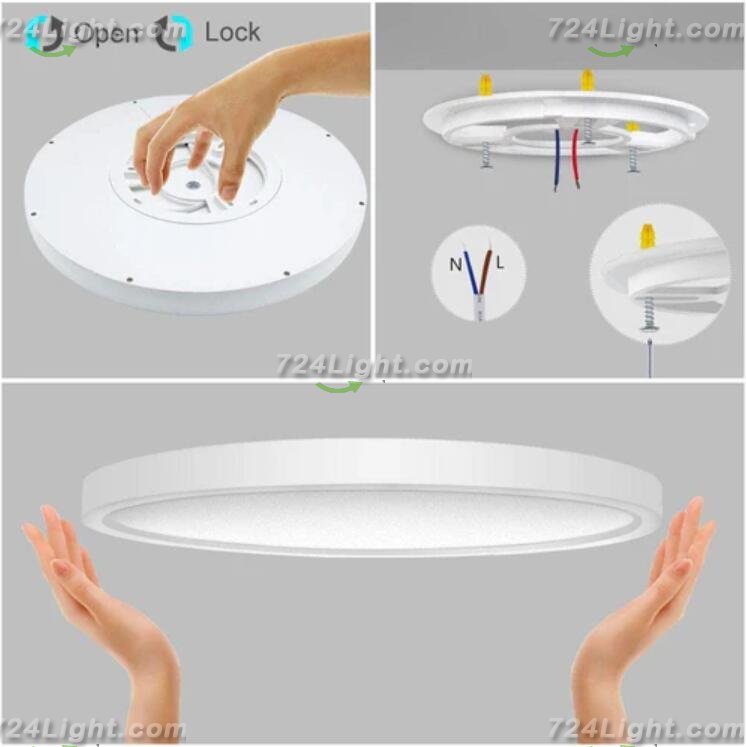 12 Inch 24W Flush Mounting Modern LED Ceiling Lights for Bedroom, Kitchen, Bathroom