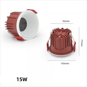 15W LIVING ROOM NARROW BORDER HONEYCOMB ANTI-GLARE SPOTLIGHT EMBEDDED LED ROUND CEILING LIGHT