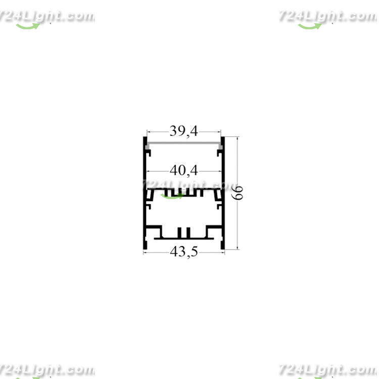 4366 board width 40mm office lighting commercial high-end line light aluminum groove shell kit