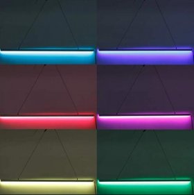 5Pack 3.3ft/1M RGB LED Light Bar Kit Hanging Crystal Linear Light w/ 6mm RGB LED Strip inside
