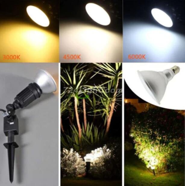 Outdoor PAR20 LED Light Bulb 7W 600Lumen (60W Equivalent) 120-degree Flood Beam E27/E26 Non-Dimmable Waterproof IP65 Par Light