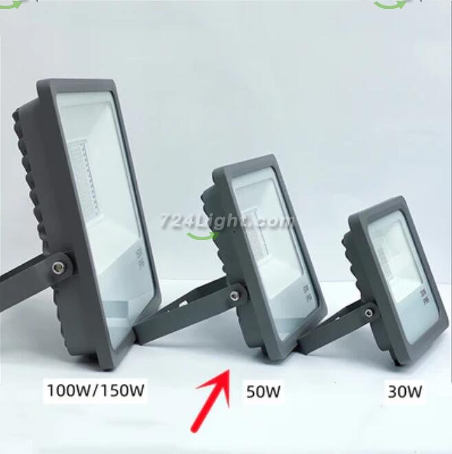 DMX512 RGB LED Flood Light 50W AC110-220V Outdoor IP66 LED WallWasher GREY Aluminum Case Tempering Glass Cover High Lumen Security Light Garden Landscape Lawn Lamp