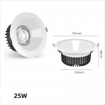 25W SPOTLIGHT LED CEILING LIGHT EMBEDDED CREE HIGH DISPLAY BACKGROUND WALL HOTEL COB DOWNLIGHT ANTI-GLARE