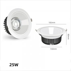 25W SPOTLIGHT LED CEILING LIGHT EMBEDDED CREE HIGH DISPLAY BACKGROUND WALL HOTEL COB DOWNLIGHT ANTI-GLARE