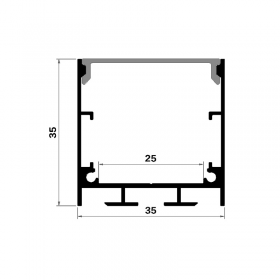 Office line light hard light bar shell aluminum aluminum slot card slot 3535