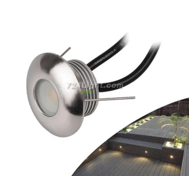 8PCS Pack 1W DC12V IP67 Recessed LED Wall Corner Light Outdoor LED Step Lights Stainless Steel Inground Light
