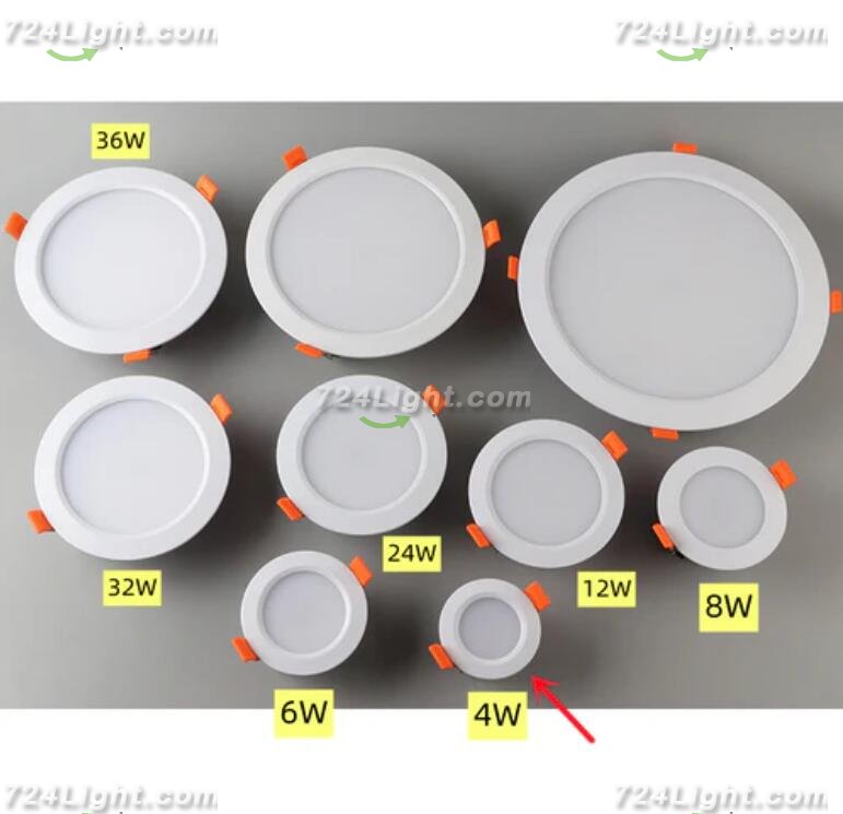 4 Pack RGBW Super Bright Modern Recessed LED Lighting 4W 12V White Round LED Embedded Panel Lights Aluminum Indoor Ceiling Downlight Hotel Lighting Bar Lighting Dancing Room Lighting Restaurant Lighting