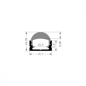 1708 with lens with PC spotless 12mm wide PCB line light hard light bar aluminum groove shell kit