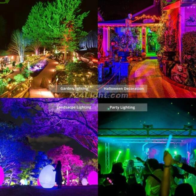 2 Pack 50W RGBCW Outdoor LED Floodlight WiFi Bluetooth RGBCW 2700K-6500K & 16 Million Colors, LED Landscape Lights, IP66 Waterproof