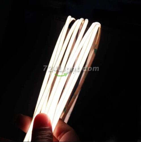 5mm Super Slim FCOB LED Strip 16.4FT/5M CRI90 480LEDs/m 7W/m 12V/24V Dimmable LED Light Ribbon Indoor Use