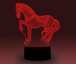 Animal Images 3D Illusion LED Night Light w/ 16 Colors Remote Touch Switch Adjustable Brightness for Kids Bedroom Decoration