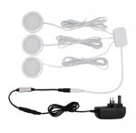 A-Series 3 Pack (3*2W) Dimmable CRI 90 Ultra Thin LED Under Cabinet Puck Lights With Dimmer & Power Adapter, All Accessories Included