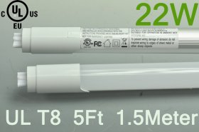 UL Certificated 22W LED Tube T8 1.5 Meter 5FT LED T8 Fluorescent Light
