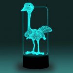 Animal Images 3D Illusion LED Night Light w/ 16 Colors Remote Touch Switch Adjustable Brightness for Kids Bedroom Decoration