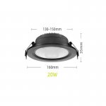 20W Adjustable Downlight LED Home Round Recessed COB Spotlight Ceiling Spotlight