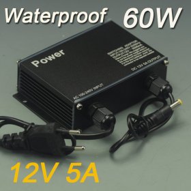 Waterproof 60W 12V 5A Power Supply IP65 Outdoor Transformer For LED Strip lighting
