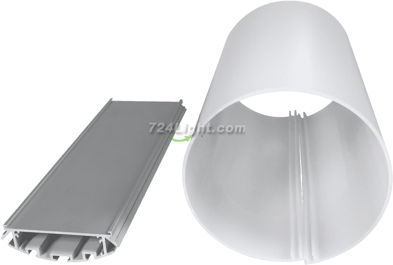 120mm diameter round ceiling ceiling office commercial cabinet line light hard light bar aluminum groove shell kit