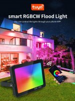2 Pack 50W RGBCW Outdoor LED Floodlight WiFi Bluetooth RGBCW 2700K-6500K & 16 Million Colors, LED Landscape Lights, IP66 Waterproof