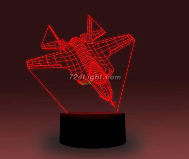 Transportation Images 3D Illusion LED Night Light w/ 16 Colors Remote Touch Switch Adjustable Brightness for Kids Bedroom Decoration