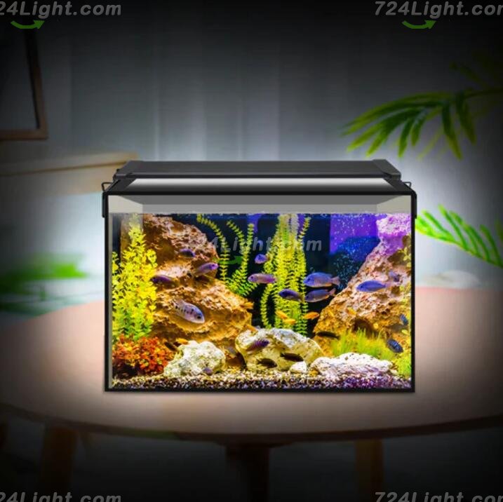 Aquarium LED Light for Freshwater Fish Tank w/ Extendable Bracket, White Blue LED