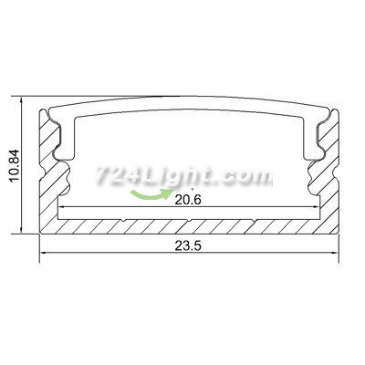 1.5 meter 59" LED U Double 5050 Strip Aluminium Channel PB-AP-GL-014 10 mm(H) x 20 mm(W) For Max Recessed 20mm Strip Light LED Profile ssed 10mm Strip Light LED Profile