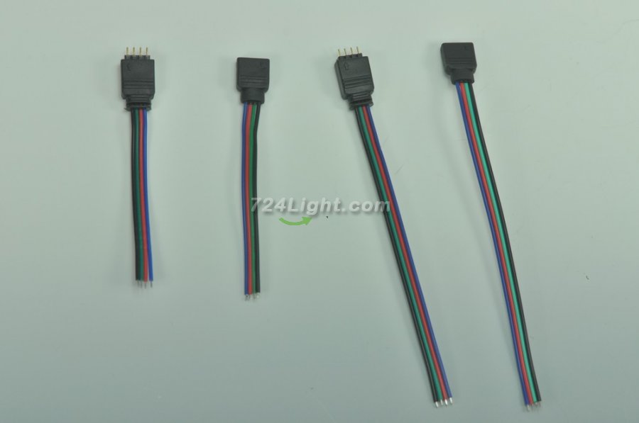 4Pins Male Female Connector Cable for 3528 5050 SMD RGB LED light Strip a pair RGB Connect Cord