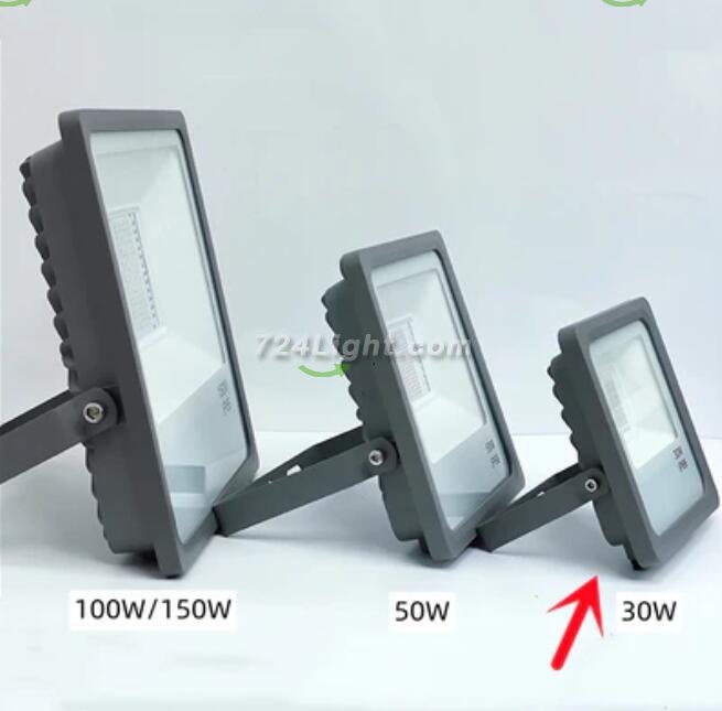 DMX512 RGB LED Flood Light 30W AC110-220V Outdoor IP66 LED WallWasher GREY Aluminum Case Tempering Glass Cover High Lumen Security Light,Tunnel Spotlight Garden Landscape Lawn Lamp
