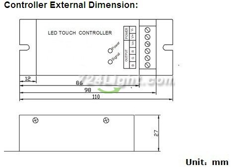 DC12V-24V Output Current 4A/Channel LED Wireless RF 4keys Touch Controller Common Anode LED RGB Controller