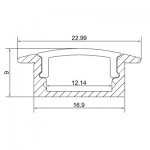 2 meter 78.7" Black LED Aluminium Super Slim 8mm Extrusion Recessed LED Aluminum Channel LED Profile With Flange