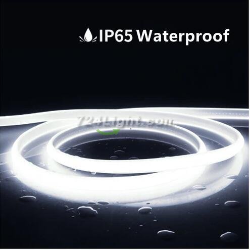 32.8Feet 110V AC / 220V AC Spotless FCOB LED Flexible Strip Light, IP65 Waterproof High Brightness with Inline Switch