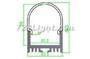 Super Wide 22mm LED Channel Slim LED Profile(H):28mm 1 meter (39.4inch) LED Line lighting Channel