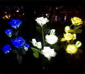 Solar Rose LED Lights for Your For Garden, Patio, Yard, Landscape Decor - 2 Pack