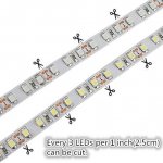 DC 12V Red/Blue/Green/Yellow Dimmable SMD3528-600 Flexible LED Strips 120 LEDs Per Meter 8mm Width 600lm Per Meter