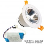 9W Dimmable LED Downlight CRI80 COB Ceiling Light Cut-out 3.35in (85mm) 80W Halogen Bulbs Equivalent