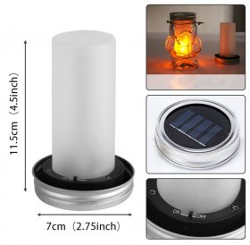 Simulation Flame Solar Lamp, Mason Jar Lid Creative Decorative Solar Mason Jar Lid Lamp For Outdoor Home Decor