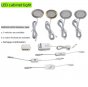 6pcs Packing Rounded LED Stainless Steel Under Cabinet Lighting 2W 12VDC 3 Switches are Available Controllable Puck Light for Motorhome, Caravan, Truck, Kitchen, Wine Cabinet, Wardrobe