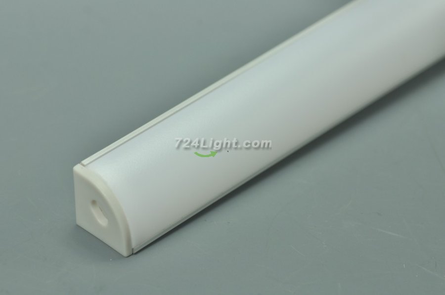 LED 90Â° Right Angle Aluminium Channel PB-AP-GL-006 1 Meter(39.4inch) 16 mm(H) x 16 mm(W) For Max Recessed 10mm Strip Light LED Profile With Arc Diffuse Cover